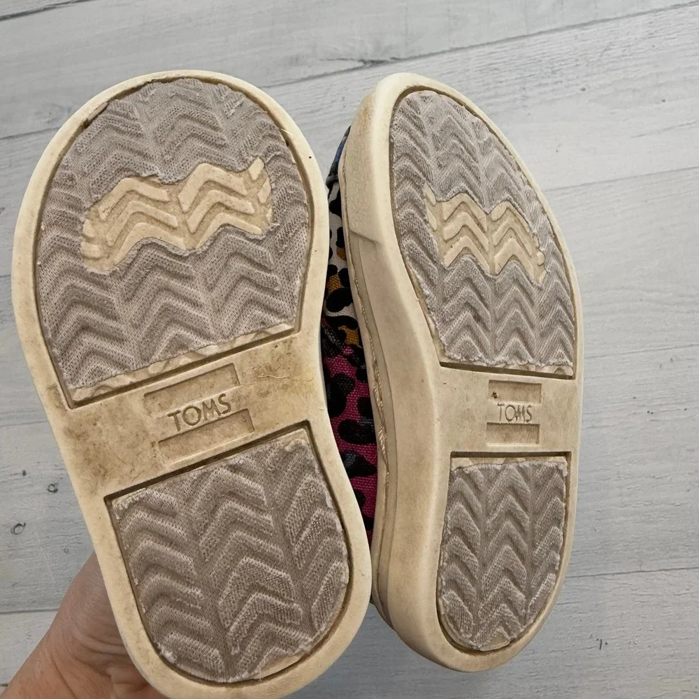 TOMS girls colorful cheetah print shoes little kids‎ toddler 4